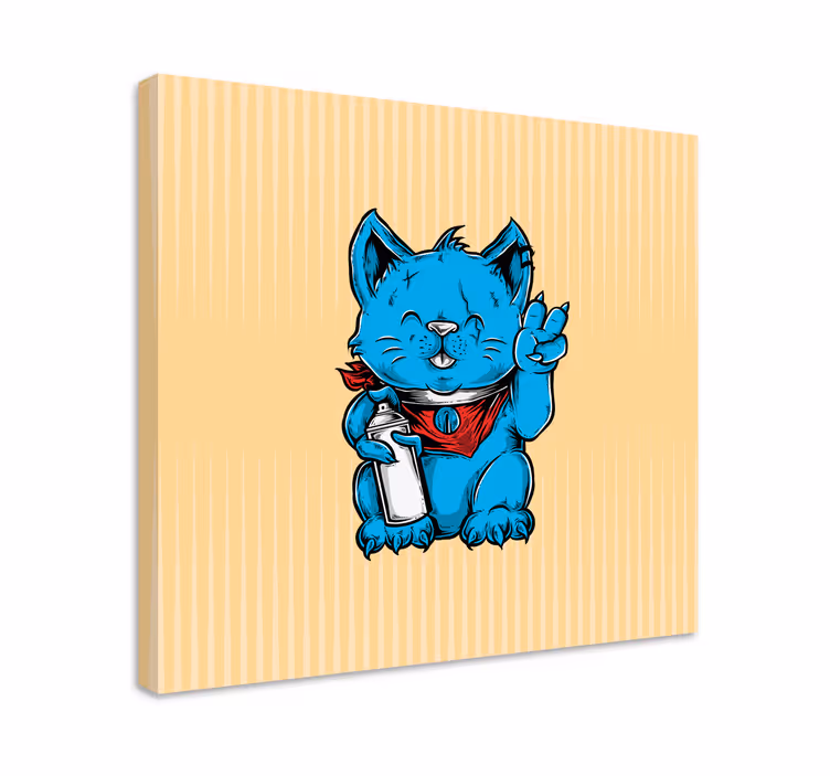 Dipinto gatto blu giocoso - TenStickers