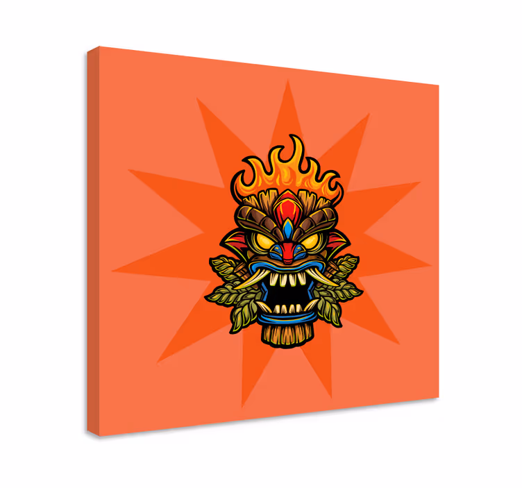 Dipinto musicale maschera tribale infuocata - TenStickers