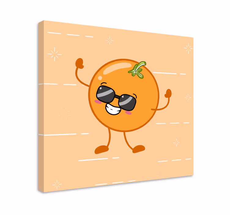 Dipinto con frutta e natura morta figura arancione gioiosa - TenStickers