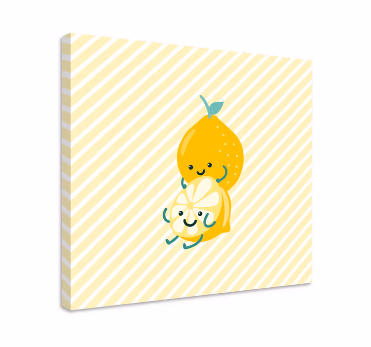 Dipinto con frutta e natura morta limoni carini abbracciati - TenStickers