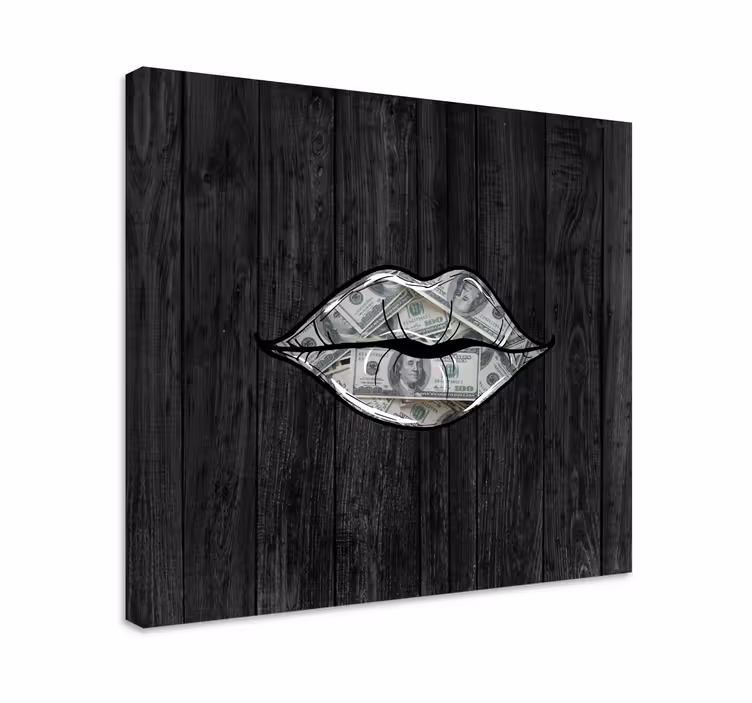 Cornice quadro ornamentale labbra con denaro - TenStickers