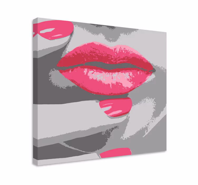 Dipinto vintage dettaglio labbra rosa - TenStickers