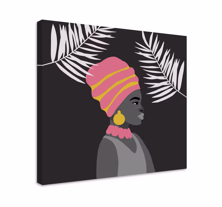 Quadri con persona e personaggi donna nera elegante - TenStickers