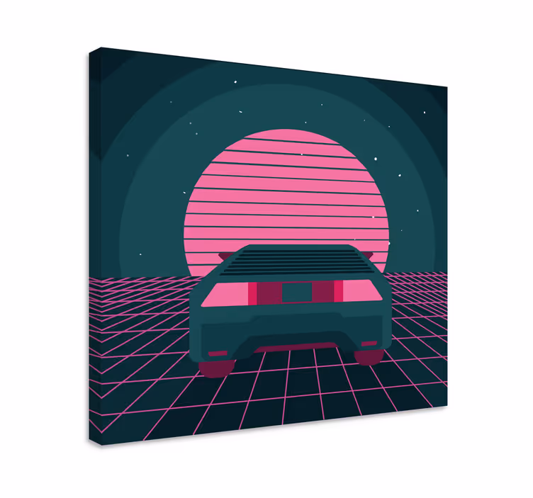 Dipinto moderno scena di auto d'epoca - TenStickers