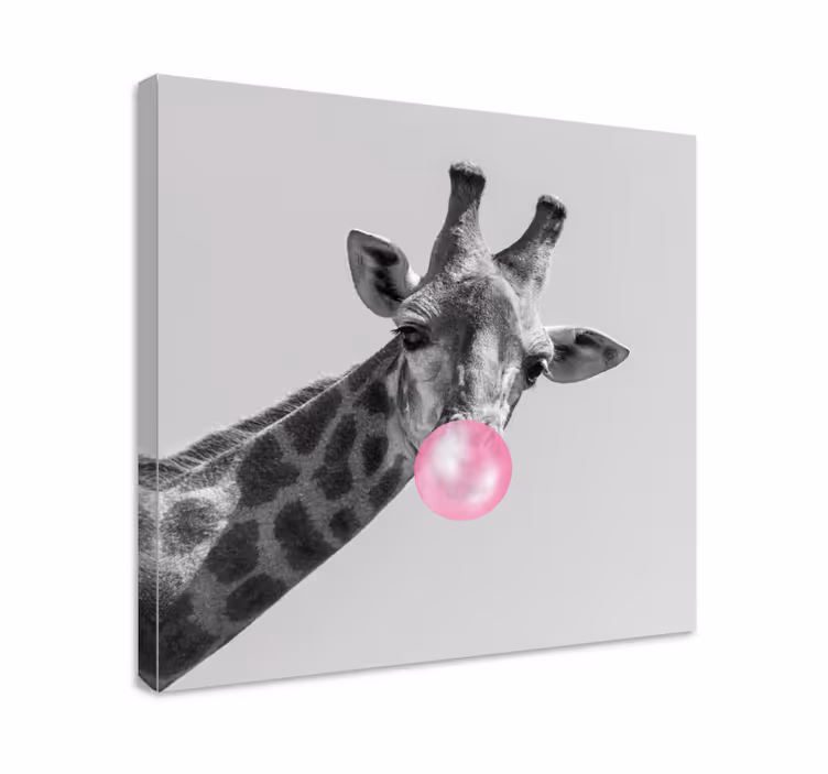 Cornice quadro con animali e insetti giraffe con bolle - TenStickers