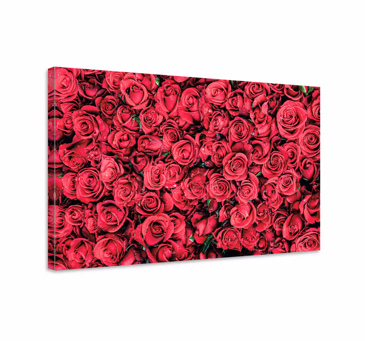 Dipinto con fiori e piante composizione di petali di rosa - TenStickers