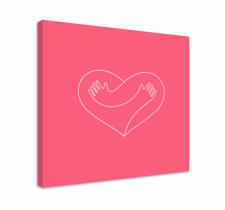 Dipinto rustico abbraccio del cuore con le mani - TenStickers