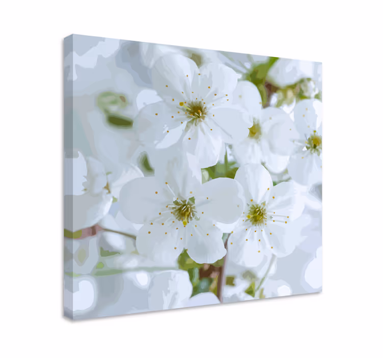 Dipinto con fiori e piante fioritura di ciliegio - TenStickers
