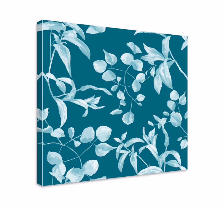 Dipinto con fiori e piante design foglioso elegante - TenStickers