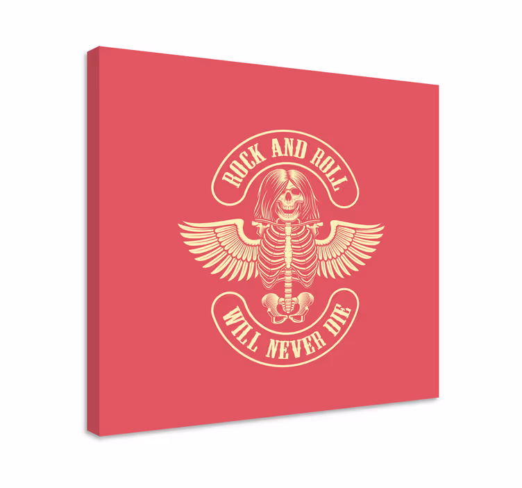 Dipinto vintage leggenda rock scheletro - TenStickers