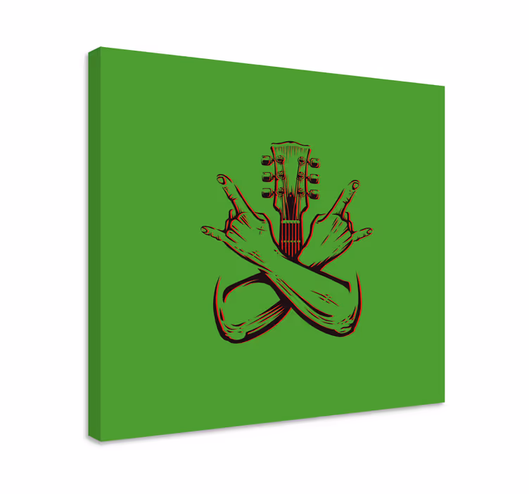 Dipinto musicale simbolo della mano della chitarra - TenStickers