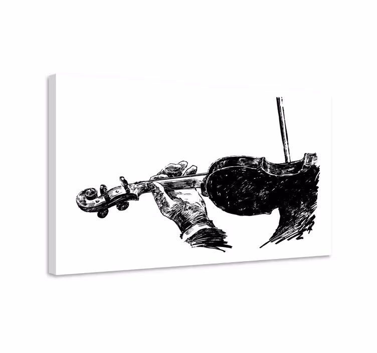 Dipinto musicale violinista in azione - TenStickers
