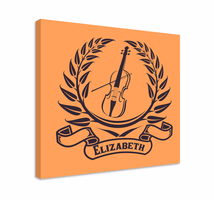 Dipinto musicale emblema delle alloro del violino - TenStickers