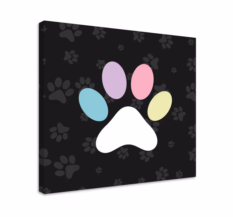 Dipinto cane impronta colorata di zampa - TenStickers