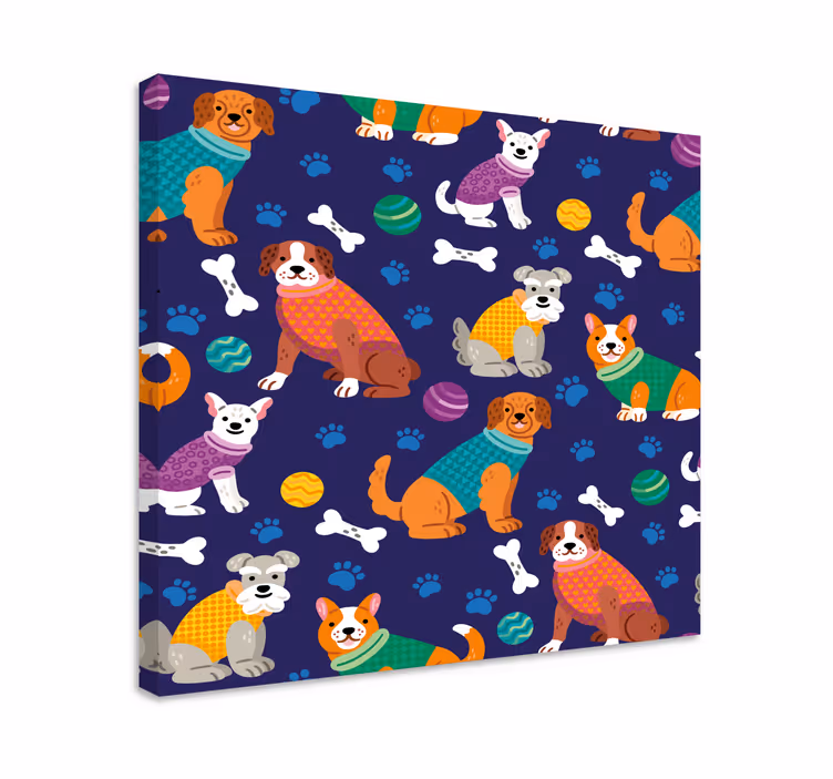 Dipinto cane compagni canini giocosi - TenStickers