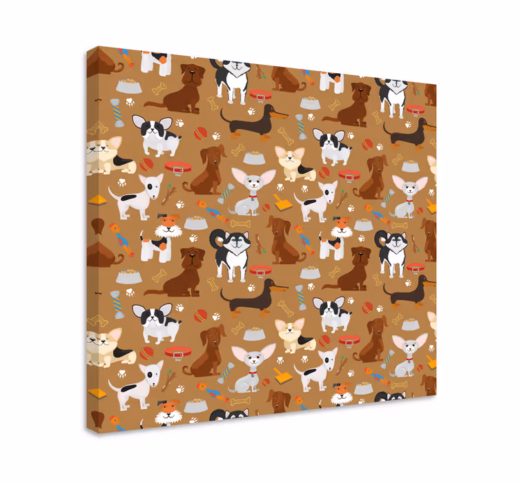 Dipinto cane cuccioli marroni - TenStickers