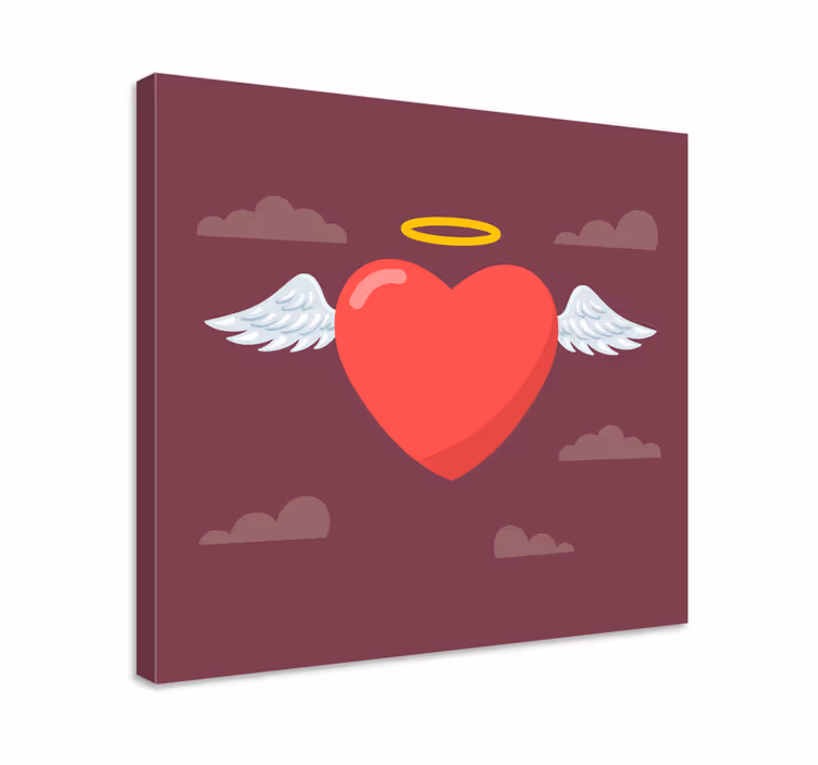 Arte dipinto simbolo cuore angelico - TenStickers