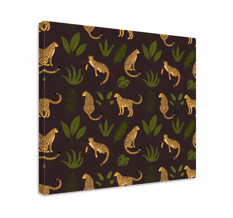 Dipinto cane leopardi e foglie - TenStickers