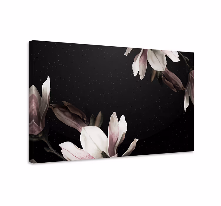 Dipinto con fiori e piante composizione di fiori di magnolia - TenStickers