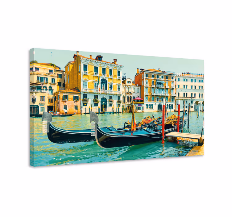 Dipinto città e paesi gondole veneziane - TenStickers
