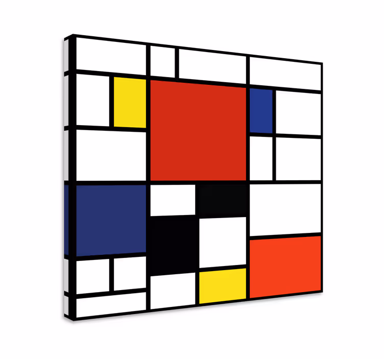 Dipinto astratto blocchi di colore geometrici - TenStickers