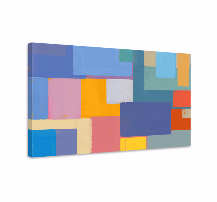 Dipinto astratto figure geometriche vibranti - TenStickers