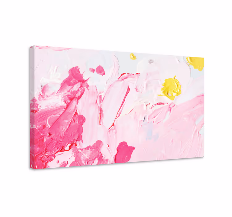 Dipinto di paesaggio vortici rosa astratti - TenStickers