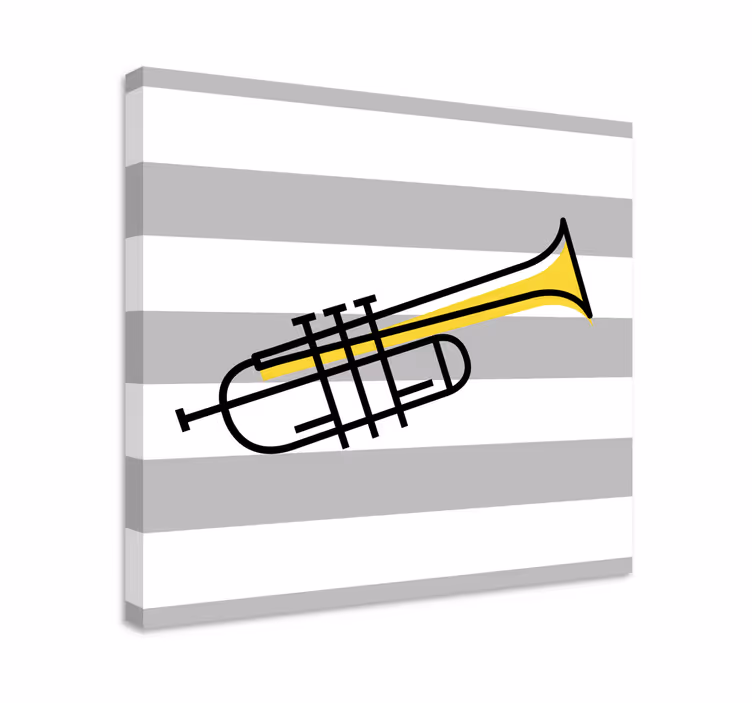 Dipinto musicale tromba a strisce - TenStickers