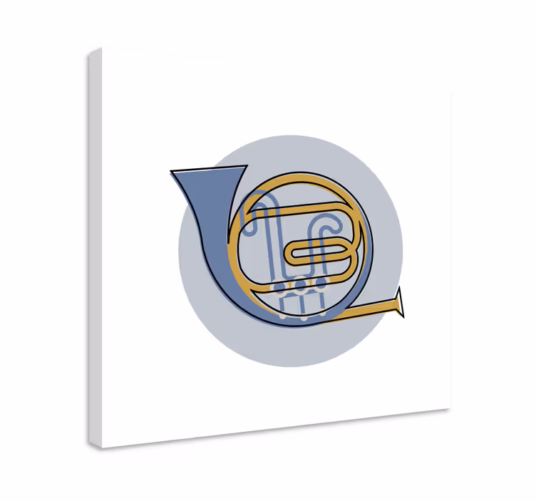 Dipinto musicale contorno di corno francese - TenStickers