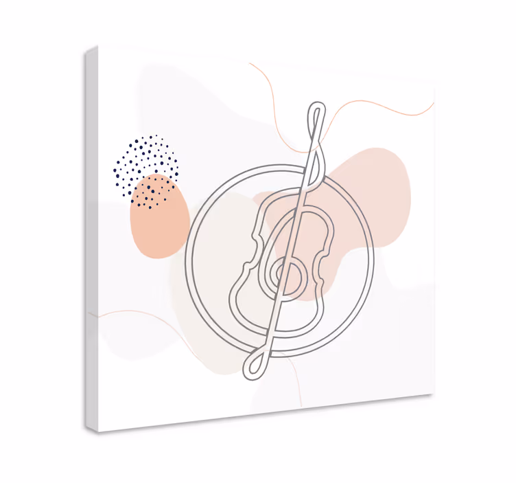 Dipinto musicale contorno di strumento musicale - TenStickers