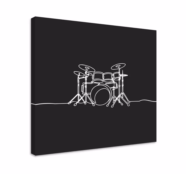 Dipinto musicale contorno di batteria - TenStickers