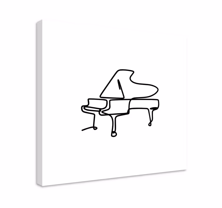 Dipinto musicale contorno di pianoforte - TenStickers