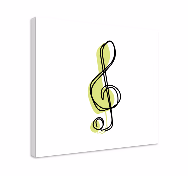 Dipinto musicale contorno di chiave musicale - TenStickers