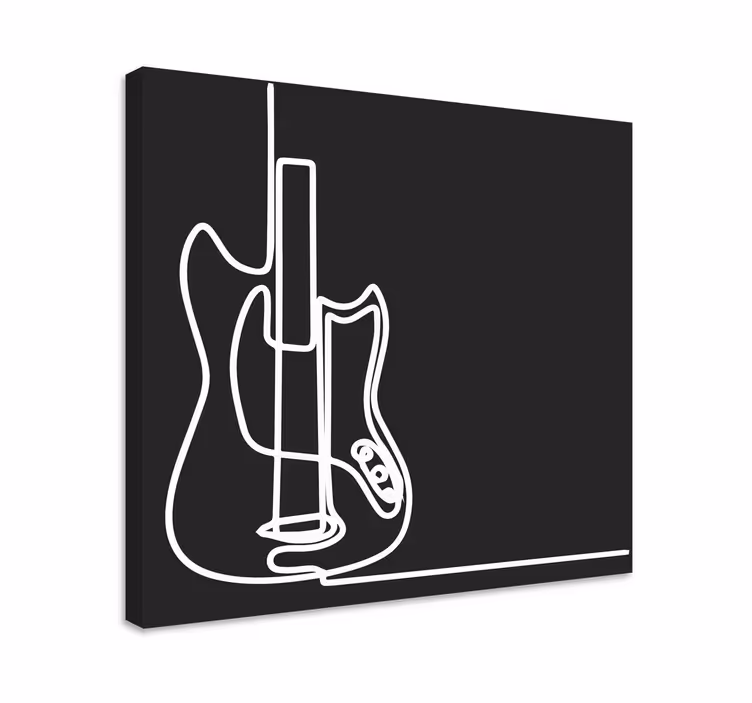 Dipinto musicale contorno di chitarra elettrica - TenStickers