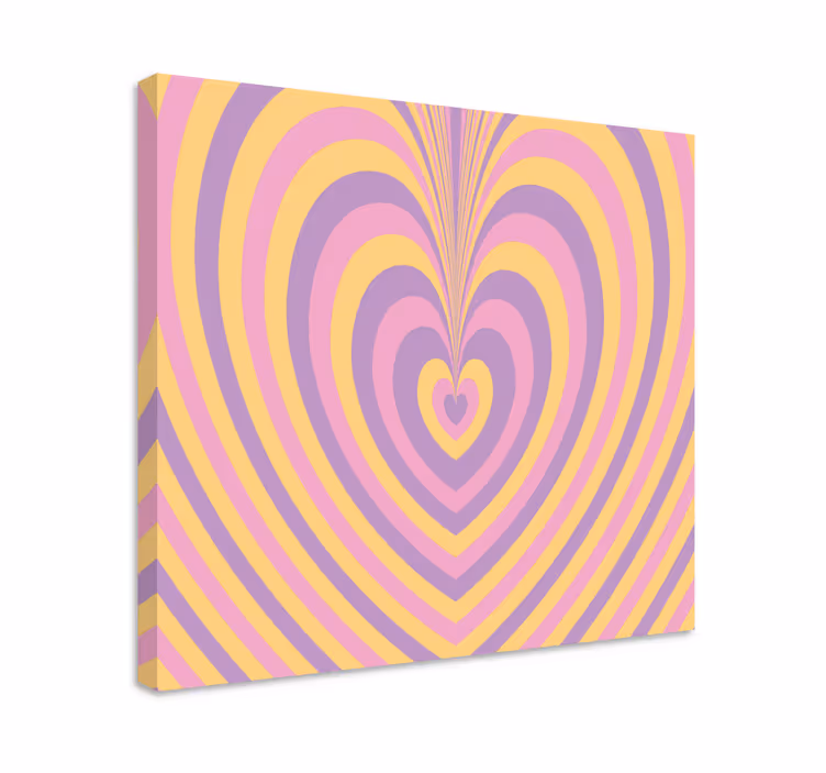 Dipinto astratto onde a motivo cuore - TenStickers