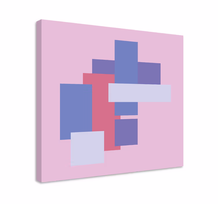 Dipinto geometrico composizione a blocchi astratti - TenStickers
