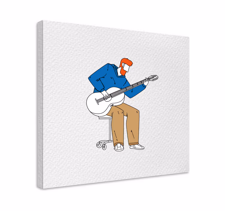 Dipinto musicale chitarrista che suona musica - TenStickers