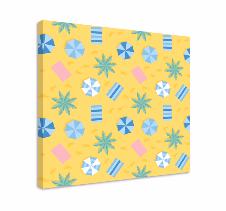 Dipinto con fiori e piante motivo essenziali da spiaggia - TenStickers