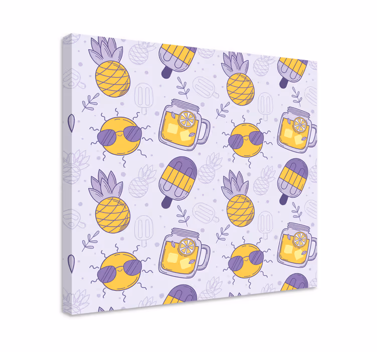 Dipinto con frutta e natura morta dolci ananas soleggiati - TenStickers