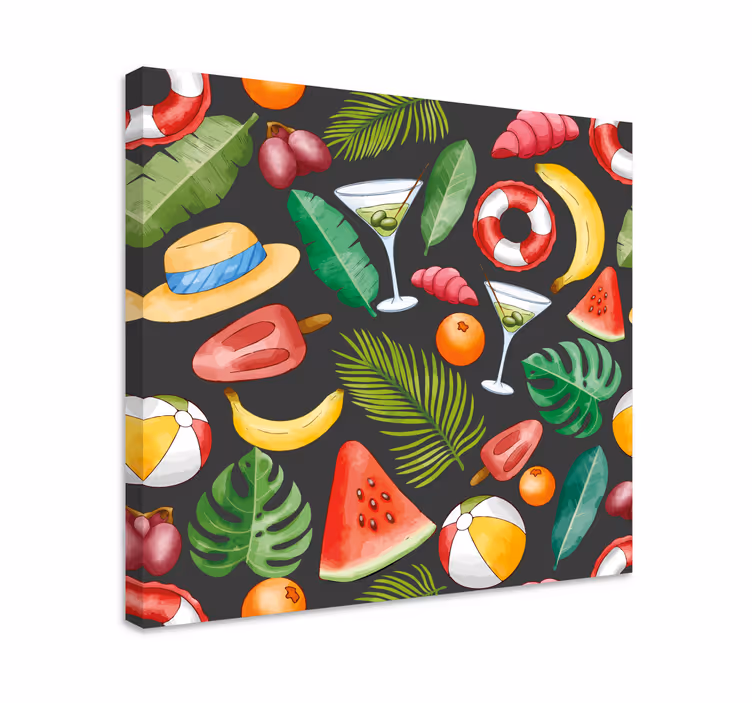 Dipinto con frutta e natura morta rinfreschi tropicali - TenStickers