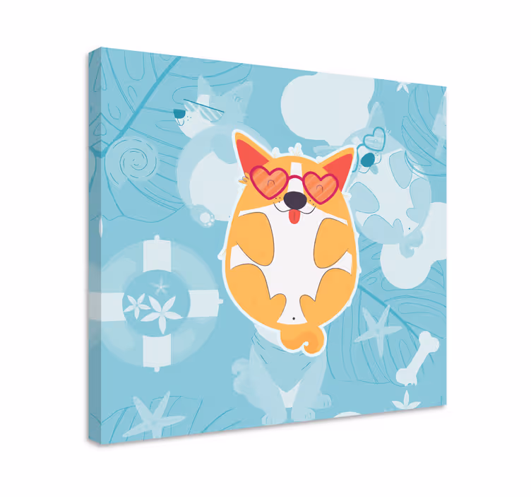 Dipinto cane corgi incantevole e rilassante - TenStickers
