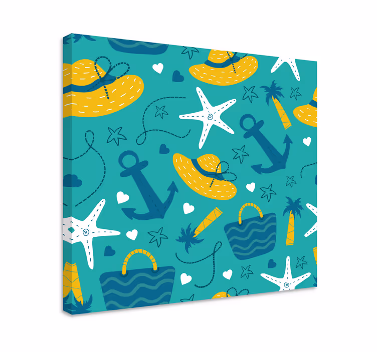 Dipinto di paesaggio vibrazioni estive tropicali - TenStickers