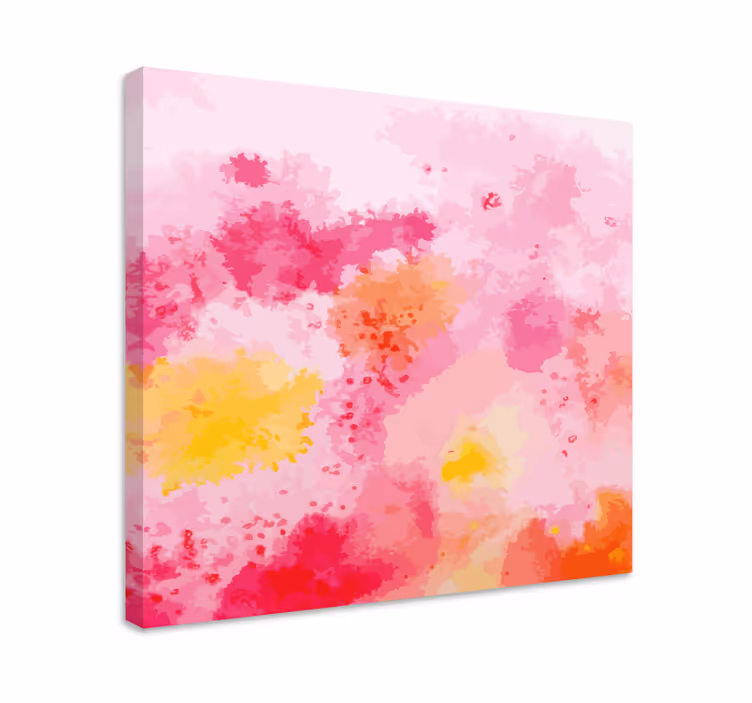 Dipinto con fiori astratto rosa floreale - TenStickers