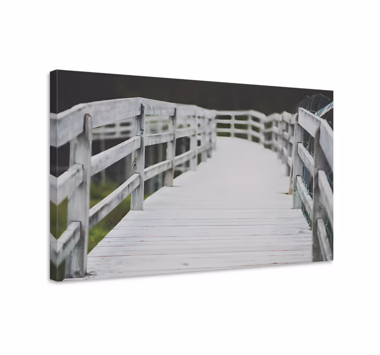 Dipinto di paesaggio sentiero della passerella in legno - TenStickers