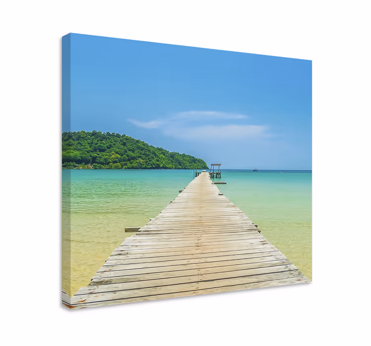 Dipinto di paesaggio molo oceano sereno - TenStickers