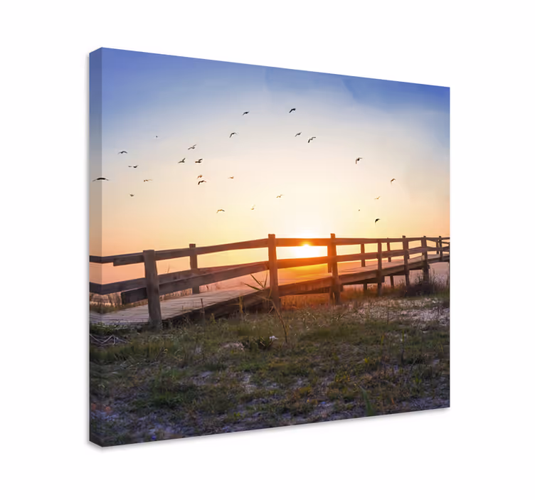 Dipinto di paesaggio vista del tramonto serene - TenStickers