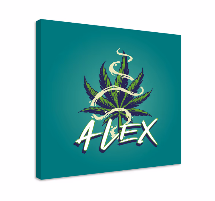 Dipinto vintage design foglia di marijuana - TenStickers