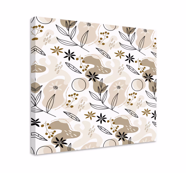 Dipinto con fiori e piante motivo vegetale stilizzato - TenStickers