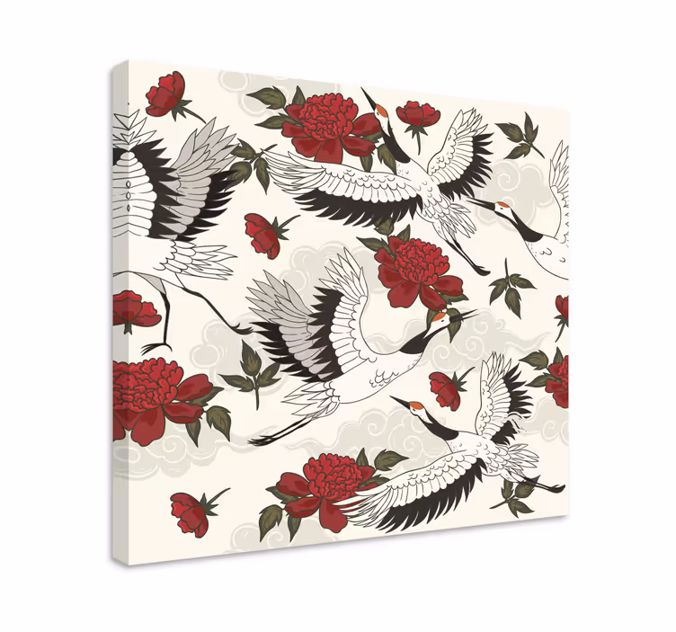 Dipinto mandala gru e fiori - TenStickers