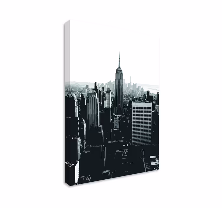 Dipinto città e paesi prospettiva empire state - TenStickers